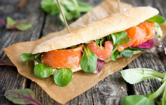 Salmon and Spinach Sandwich